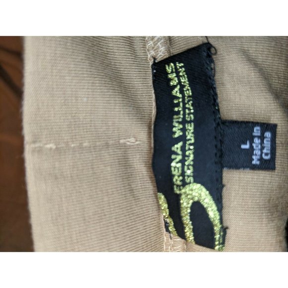 Serena Williams Tan Button Asymmetrical Skirt Size L Large Jersey Lined - Picture 4 of 6